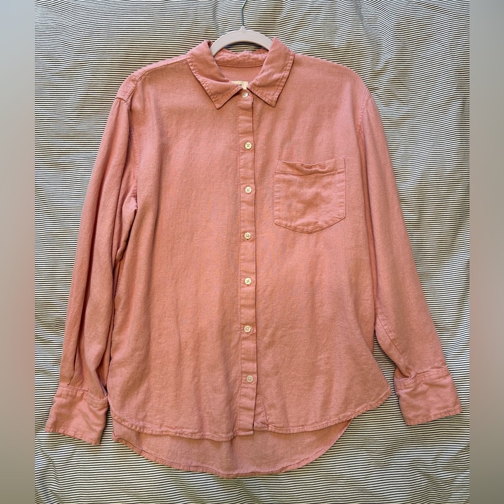 Banana Republic Women’s Linen Blend Pink Button-Down Shirt